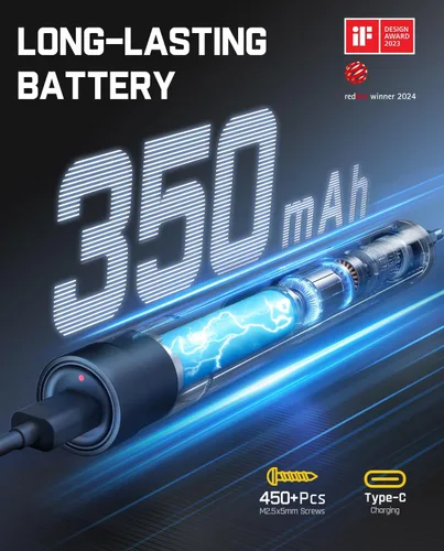 Miniatura 6 de Fanttik E1 Max - Mini destornillador eléctrico de precisión de 3.7V, brocas magnéticas 50 en 1, máx. 3Nm, almacenamiento magnético, hexagonal de Gris