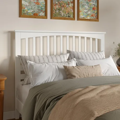 Miniatura 2 de Atlantic, muebles con cabecera tipo Mission, Madera, Blanco
