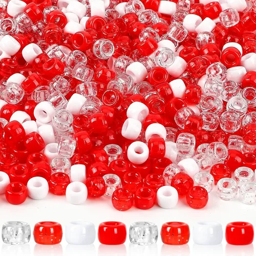 Miniatura 20 de UPINS 1200 cuentas de poni con purpurina de Navidad a granel para collares, pulseras, aretes, joyería, suministros de decoración de fiesta de 3