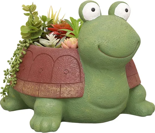 Miniatura 8 de awcnilacav Molde de silicona para maceta de tortuga para suculentas, de resina, para plantas, animales, maceta, figuritas de jardín, decoración al