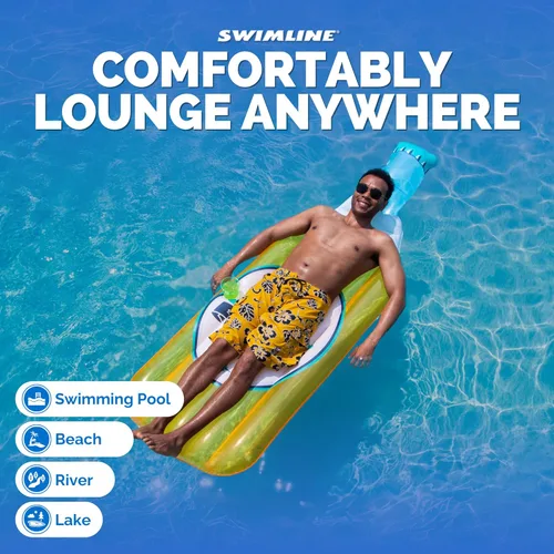Miniatura 7 de Swimline Tumbona Inflable para Piscina Flotador de Piscina, Esterilla Divertido, Botella de Cerveza, Naranja