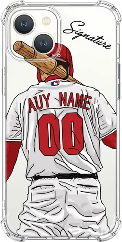 Miniatura 33 de Funda de béisbol transparente con nombre y número personalizados para iPhone 17 Air 16 15 Pro Max 14 13 Mini 12 11 Xs Xr SE3 8 7 6 Plus, con 4