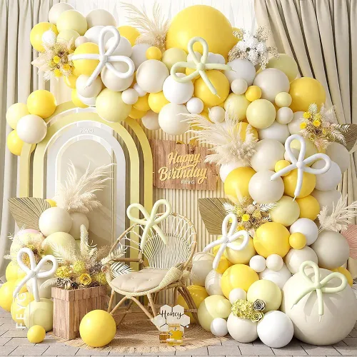 Miniatura 31 de Kit de Arco de Guirnalda de Globos de Género, Globos Rosa Polvoriento y Azul Arena Blanca, Globo Bohemio Rosa Nude para Tema Neutro Baby Shower