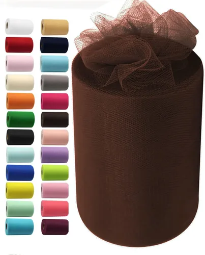 Miniatura 42 de Rollos de tela de tul de 6 pulgadas por 100 yardas (300 pies) Carrete de cinta de tul para manualidades, tutú, arco para la cabeza, decoración