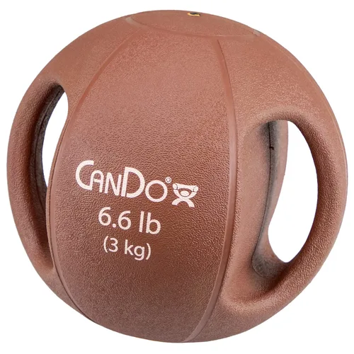 CanDo Balón medicinal moldeado de doble mango para entrenamiento de fuerza, entrenamientos de núcleo, calentamientos, cardiometría y pliometría con