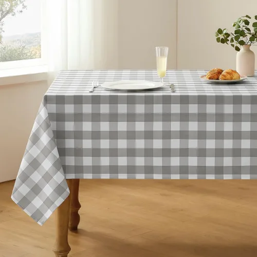 Veblandy - Mantel cuadrado a cuadros impermeable de gingham, lavable, a cuadros de búfalo, funda de mesa sin arrugas para cocina, comedor y pícnic