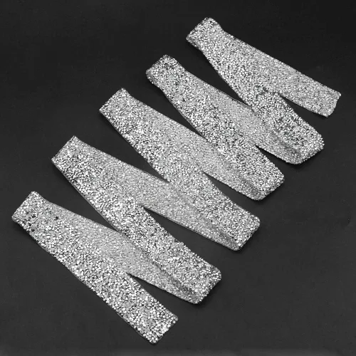 Miniatura 4 de Tiras de diamantes de imitación de cristal de 1.2 pulgadas de ancho de 2 yardas de cinta de diamante, parche de pegamento decorado con red