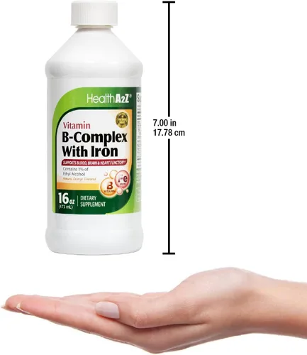 Miniatura 4 de HealthA2Z® Complejo líquido de vitamina B Plus hierro, soporta niveles de energía saludables*, función sanguínea saludable*, promueve la función