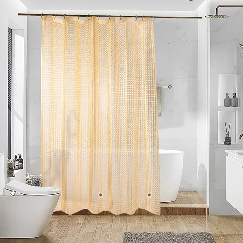 Miniatura 8 de NTBAY - Cortina de ducha transparente de etilvinilacetato, repelente al agua, para cabina de ducha de baño, tejido gofre a cuadros, 72 x 72 pulgadas