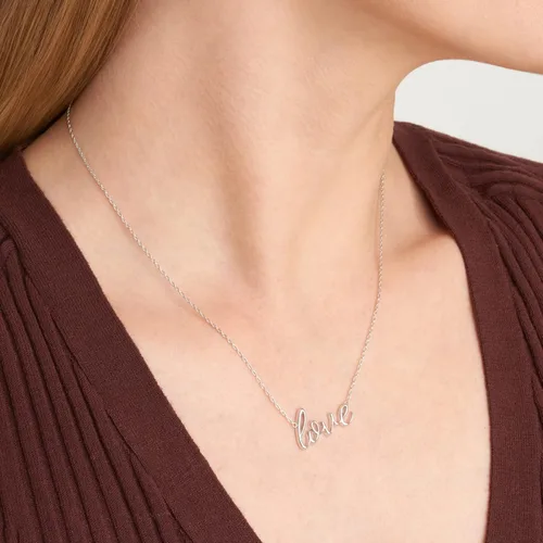 Miniatura 2 de Morgan & Paige Delicado collar para mujer, colgante de plata de ley con letras cursivas, adolescentes y niñas, joyería diaria, 16 pulgadas