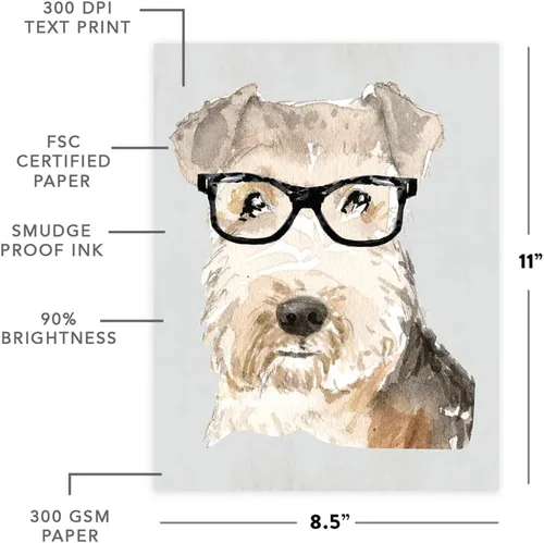 Miniatura 9 de Andaz Press Póster impreso para pared de perro, 8.5 x 11 pulgadas, Bulldog inglés con gafas negras, 1 paquete, regalo de cumpleaños de Navidad, sin