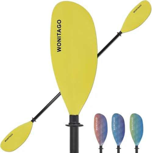 Miniatura 12 de Remo de kayak con eje de fibra de vidrio y hoja de nailon reforzado, remos de kayak ajustables, 3 piezas, 90.6-98.4 in/90-98 pulgadas, 82.7-90.6