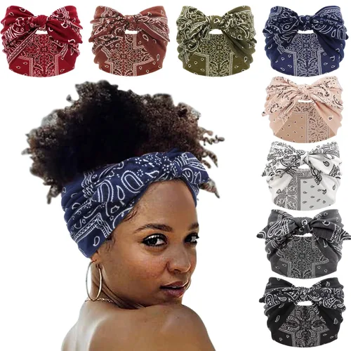 Miniatura 26 de DRESHOW 8 unidades de diademas ajustables con nudos antideslizantes elásticas, bandas de pelo de yoga para mujeres y niñas en colores sólidos