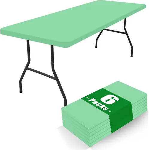 Miniatura 26 de Moosfor Paquete de 6 manteles cuadrados de elastano, manteles elásticos ajustables para pícnic, cubierta de mesa de patio elástica lavable para Negro