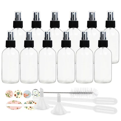 Miniatura 5 de STARSIDE Botellas de spray de vidrio ámbar de 4 onzas (paquete de 12) – A prueba de fugas rociador de niebla fina para cara, cabello, aceites