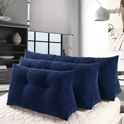 Miniatura 4 de WOWMAX - Almohada triangular para lectura; almohada grande para cabecera y respaldo; almohada en forma de cuña para soporte y posicionamiento