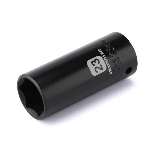 MIXPOWER Juego de llaves de impacto profundo de 1/2 pulgada – 23 mm, métricas, CR-V, profundas, 1/2" Dr. Juego de llaves de 6 puntas