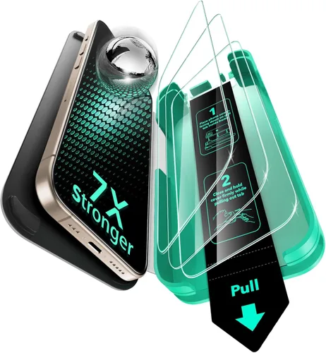 Miniatura 14 de ESR Paquete de 3 protectores de pantalla de vidrio 9H+ para iPhone 17 Pro Max, [grado militar inastillable], con tecnología antirreflectante AR