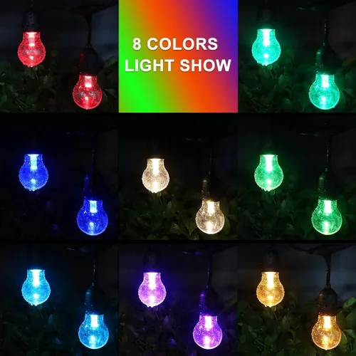 Miniatura 3 de Auroraworld Tira de luces RGB de 48 pies para exteriores, regulables, cambio de color, impermeable, luces LED para patio con control remoto
