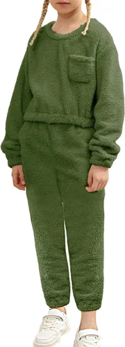 Miniatura 2 de Mafulus Conjunto de pantalones de dos piezas para niñas, cómodos, ligeros, de manga larga, con bolsillos