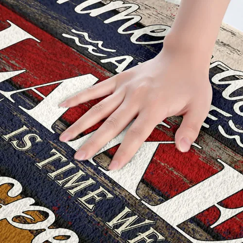 Miniatura 2 de Feelyou Lake House - Alfombra de baño antideslizante de 20 x 32 pulgadas, alfombra de baño rústica para puerta de casa de campo, lago, barco, rojo