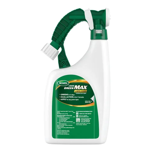 Miniatura 3 de Scotts Liquid Green Max Lawn Food: 2,000 pies cuadrados, Fertilizante 2 en 1 y suplemento de hierro, uso en cualquier tipo de césped, 32 oz.
