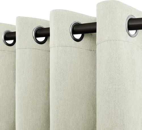 Miniatura 16 de Easy-Going - Cortinas opacas con aspecto de lino para oscurecer la habitación, con ojales para ventana, cortinas para dormitorio, sala de estar