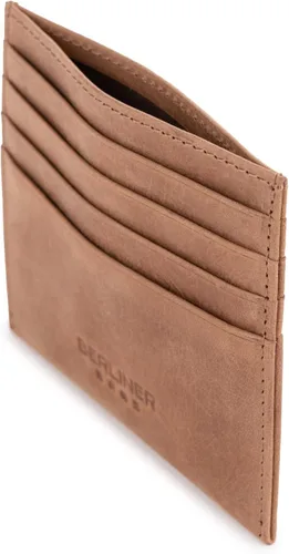 Miniatura 15 de BERLINER BAGS Funda de piel prémium para tarjetas, tarjetero con bloqueo RFID para hombres y mujeres, Negro -, Minimalista