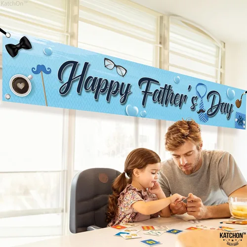 Miniatura 4 de KatchOn, Cartel de feliz día del padre – XL, 120 x 20 pulgadas Cartel de feliz día del padre, decoraciones del día del padre para fiesta, telón