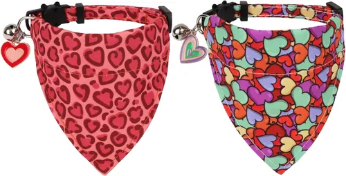 Miniatura 18 de ADOGGYGO Collares de gato con bandera americana separables con bandana extraíble, collar de bandana ajustable del 4 de julio para gatos y gatitos