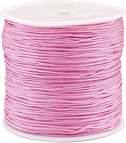 Miniatura 33 de Cheriswelry 100 yardas/rollo de cuerda trenzada de nailon de 0.031 in, color azul cielo claro, cordón de nudo chino, cuerda de cuentas