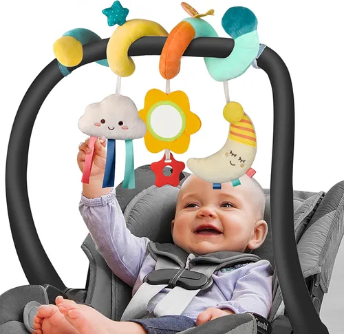 MONSTIME Juguetes de asiento de automóvil para bebés de 0 a 6 meses, juguetes para niños y niñas, juguetes para recién nacidos de 0 a 3 meses,
