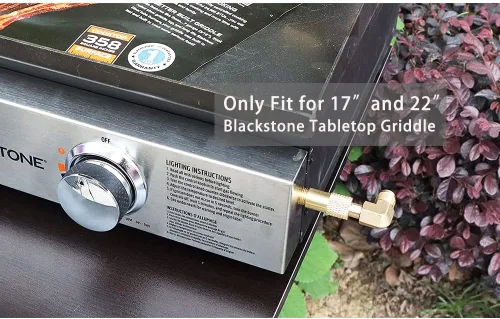 Miniatura 3 de Hooshing Adaptador de codo de propano de 3/8 pulgadas, adaptador de propano macho para conversión de baja presión para parrilla de camping de mesa