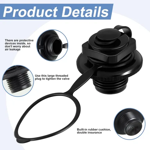 Miniatura 3 de Soaoo Inflatable Boat Air Valve Inflatable Boat Replacement Spiral Air Plugs One Way Inflation Replacement Screw for Raft Kayak Canoe Airbed Dinghy
