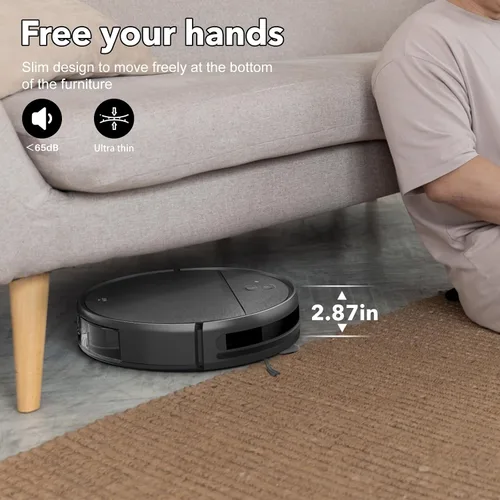 Miniatura 4 de Robot aspirador y trapeador combinado, 2 en 1 aspiradoras robóticas con WiFi/App, robot aspirador con tanque de agua, fuerte succión, horario, carga