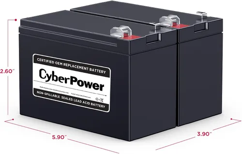 Miniatura 4 de CyberPower RB1270X2C - Cartucho de batería de repuesto para UPS, sin mantenimiento, instalable por el usuario, 12V/7Ah