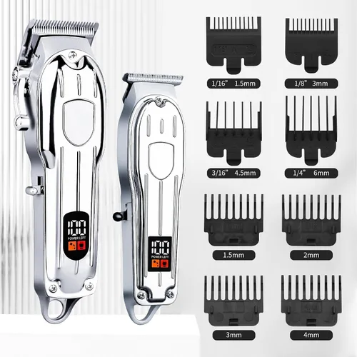 Miniatura 2 de Cortapelos para hombres, recortadora de barba para hombres, juego de cortapelos eléctrico profesional, cortapelos eléctrico para hombres