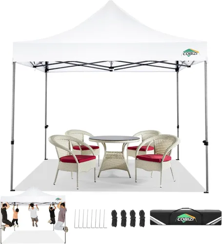 Miniatura 45 de COBIZI Toldo de 10 x 20 pies con paredes laterales, carpa de fiesta resistente para fiestas, bodas, tienda de campaña portátil plegable fácil