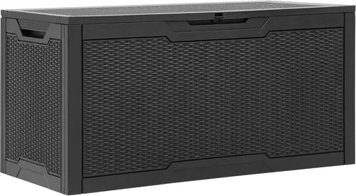Miniatura 16 de YITAHOME Caja de cubierta de 32 galones, almacenamiento de resina con tapa con cerradura y asas laterales, contenedor pequeño
