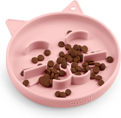 Coomazy Cuencos de silicona de alimentación lenta para perros y gatos, juguete interactivo para mascotas para entrenamiento de alimentos