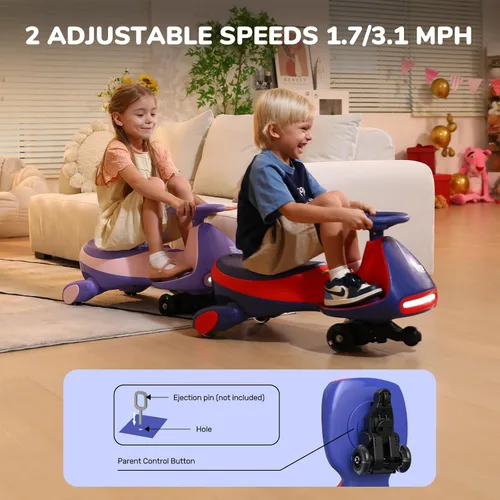 Miniatura 6 de FanttikRide N7 - Coche eléctrico clásico con pedal, batería recargable, juguetes para montar, auto oscilante, 2 velocidades, antivuelco, ruedas