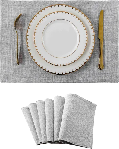 Miniatura 45 de Juego de 6 manteles individuales resistentes al calor para mesa de comedor y cocina de Home Brilliant, manteles individuales para mesa de comedor