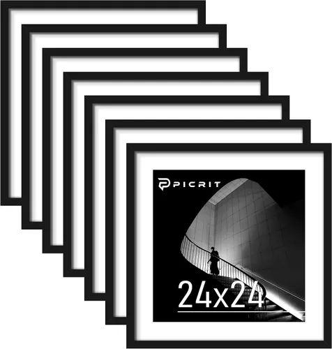 Miniatura 14 de Picrit Marco negro para póster de 24 x 34 pulgadas, paquete de 7 unidades, para fotos de 20 x 30 pulgadas con paspartú o de 24 x 34 pulgadas sin