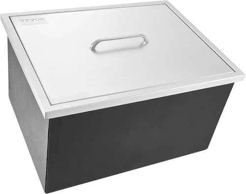 Miniatura 11 de VEVOR Arcón congelador de inmersión, enfriador de hielo de acero inoxidable de 22" L x 17" W x 12" H, recipiente de hielo comercial con cubierta