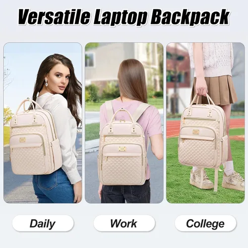 Miniatura 7 de Mochila Tealari para laptop para mujeres, mochila para laptop de 15.6 pulgadas para el trabajo, mochila de viaje impermeable, mochila universitaria