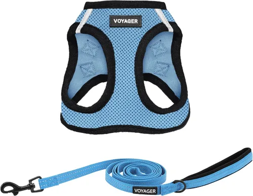 Miniatura 24 de Combo de arnés de malla Voyager Step-in Air para todo clima y correa reflectante para perro de 5 pies con mango de neopreno, para cachorros de razas