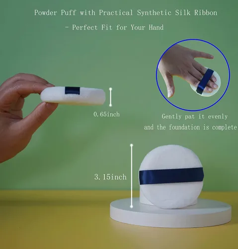 Miniatura 3 de Powder Puff - Polvo de maquillaje de terciopelo ultra suave lavable de 3.15 pulgadas para polvo facial, polvo fijador, polvo corporal, polvo suelto