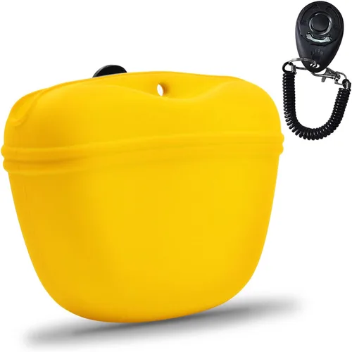 Miniatura 7 de AUDWUD Bolsa de Silicona para Premios de Perro, Con Clicker de Entrenamiento para Perros, Contenedor de Entrenamiento Portátil con Clip, Conveniente