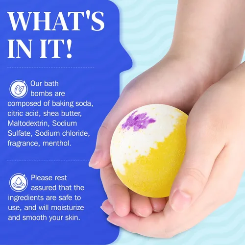 Miniatura 5 de BlissfulOasis Juego de bombas de baño, 24 bombas de ducha con 6 aromas refrescantes, perfecto para hidratación y relajación, ideal para cumpleaños