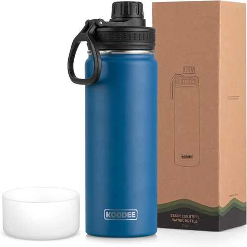 Miniatura 72 de koodee Insulated Water Bottle, 32 oz Stainless Steel Double Wall Vacuum Wide Mouth Sport Bottle with Leakproof Spout Lid (Navy)